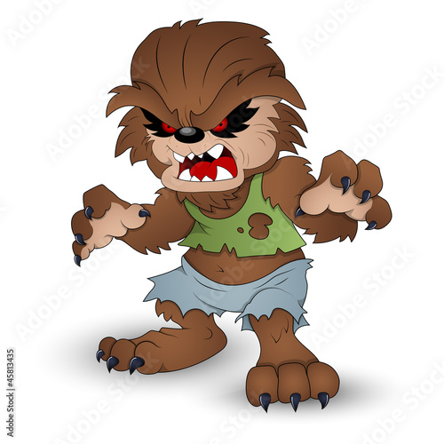 Funny Werewolf Vector Illustration