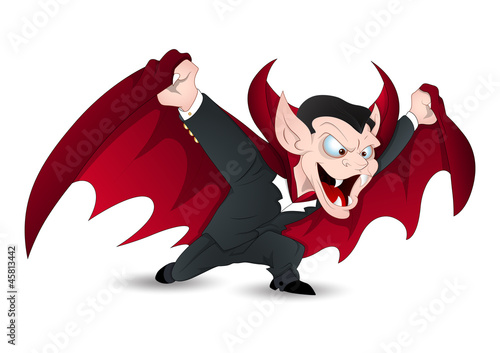 Isolated on white Funny Vampire Vector for Halloween