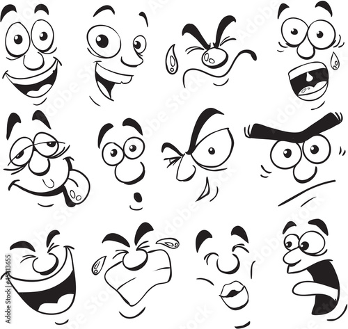 facial expression comic cartoon style Stock Vector | Adobe Stock