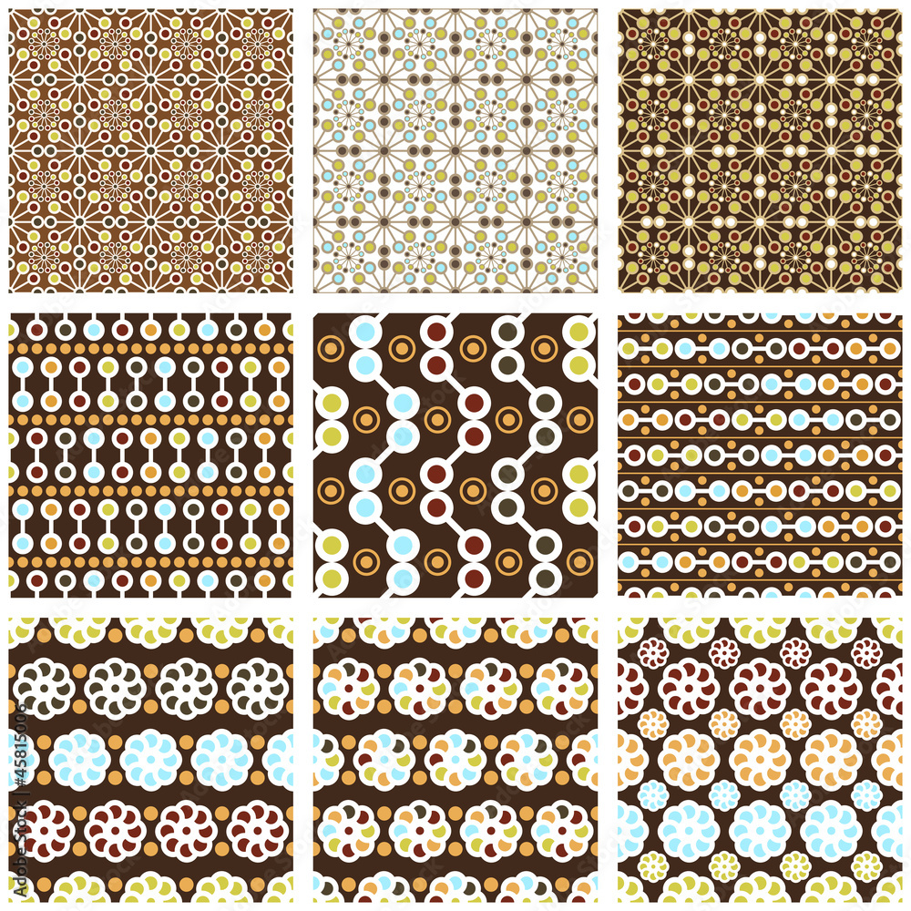 Seamless retro patterns Seamless retro patterns