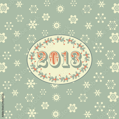 retro new year background green