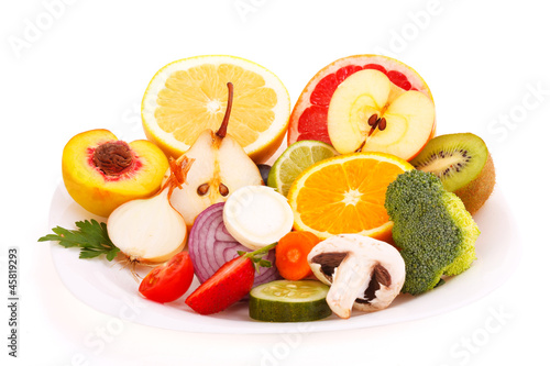 Mixed fresh fruits and vegetables