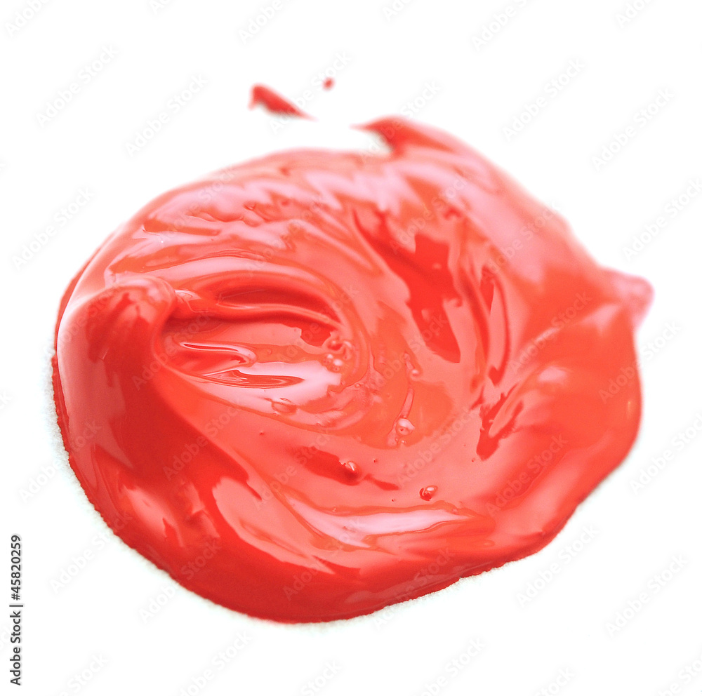 red paint blob on white background red paint blob on white background