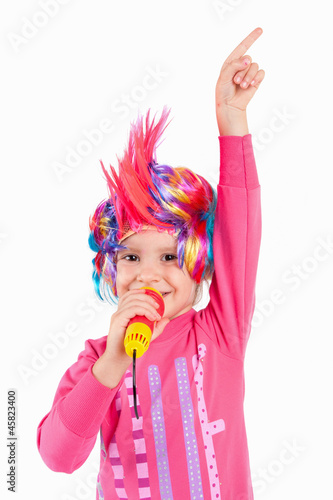girl with a colorful wig