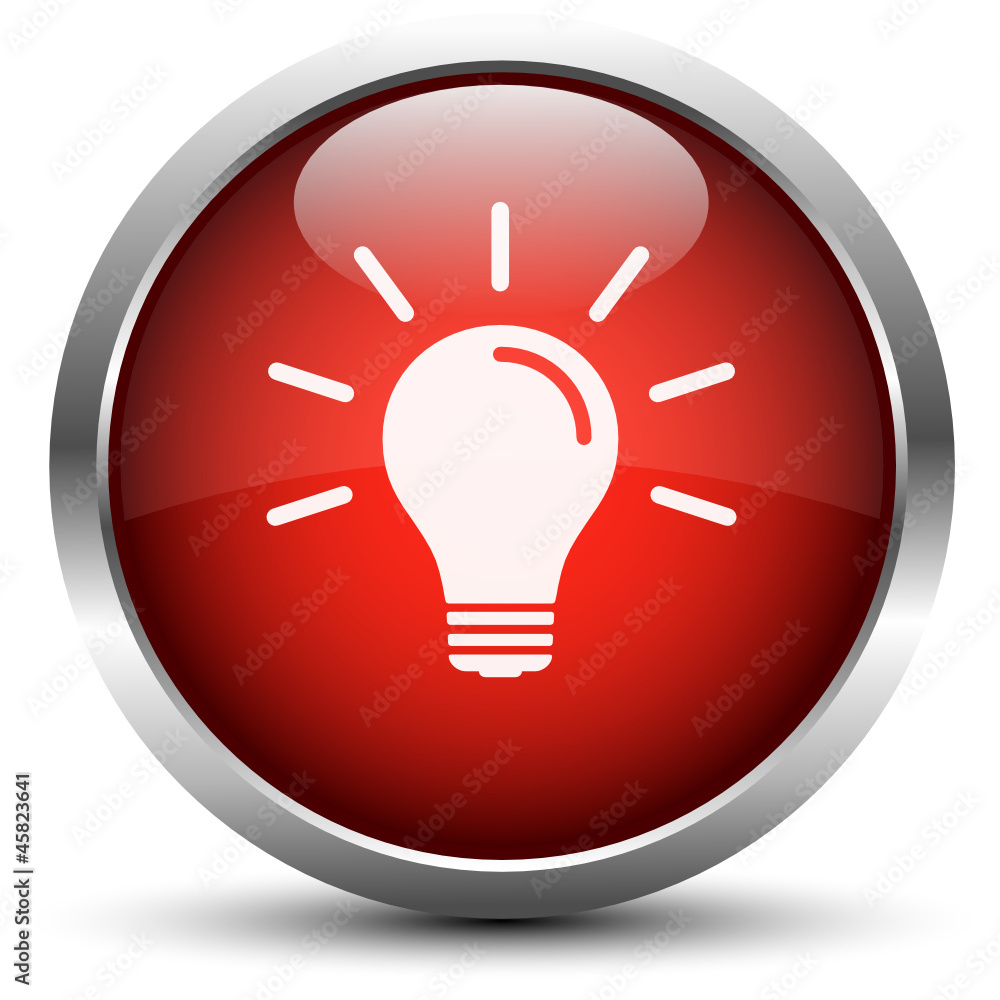 Vektor Glühbirne Button Rot Vektor Glühbirne Button Rot