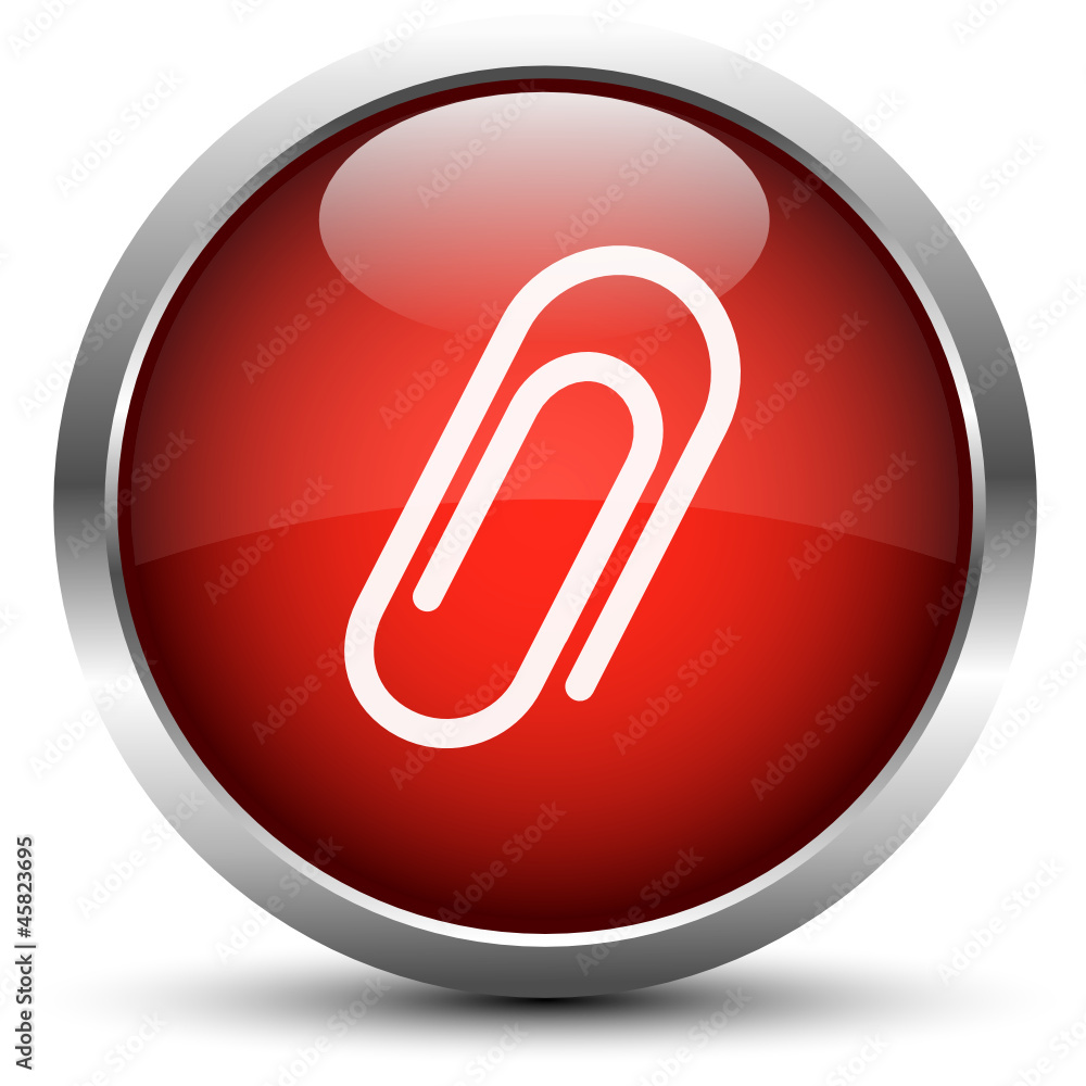Vektor Büroklammer Button Rot Vektor Büroklammer Button Rot