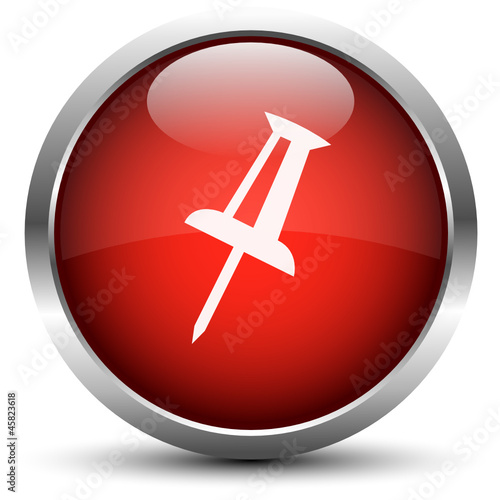 Vektor Pinn Nadel Button Rot