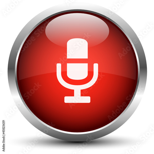 Vektor Mikrofon Button Rot