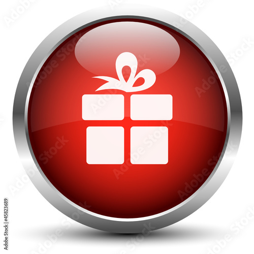 Vektor Geschenk Button Rot