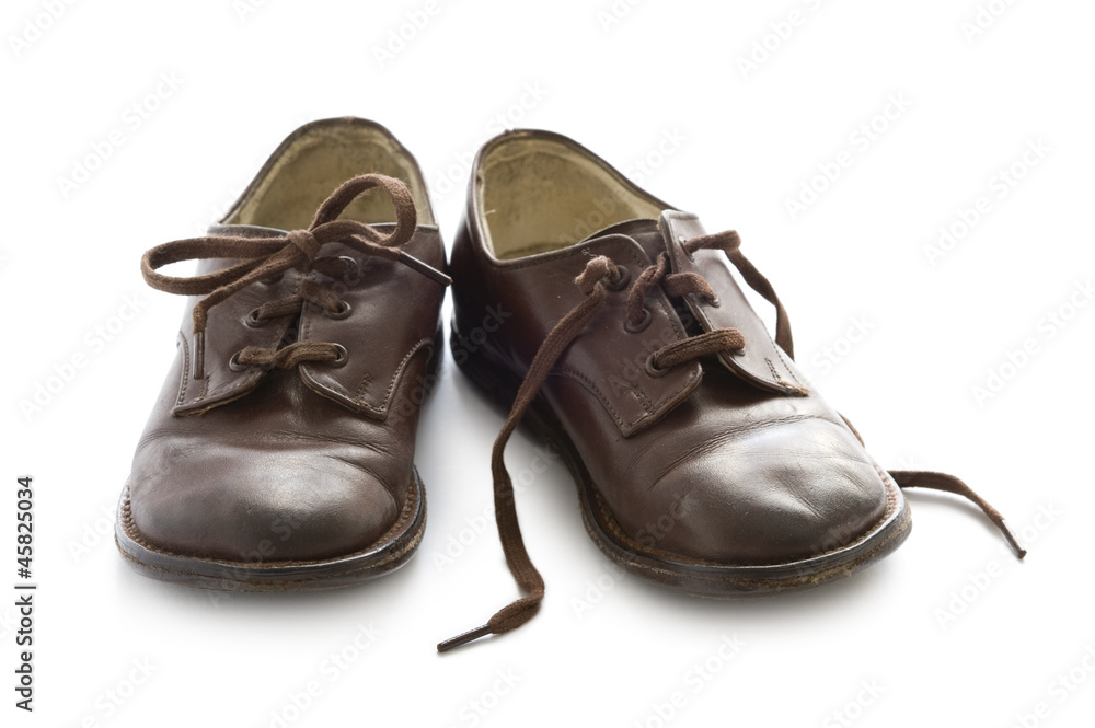 pair of vintage child leather shoes