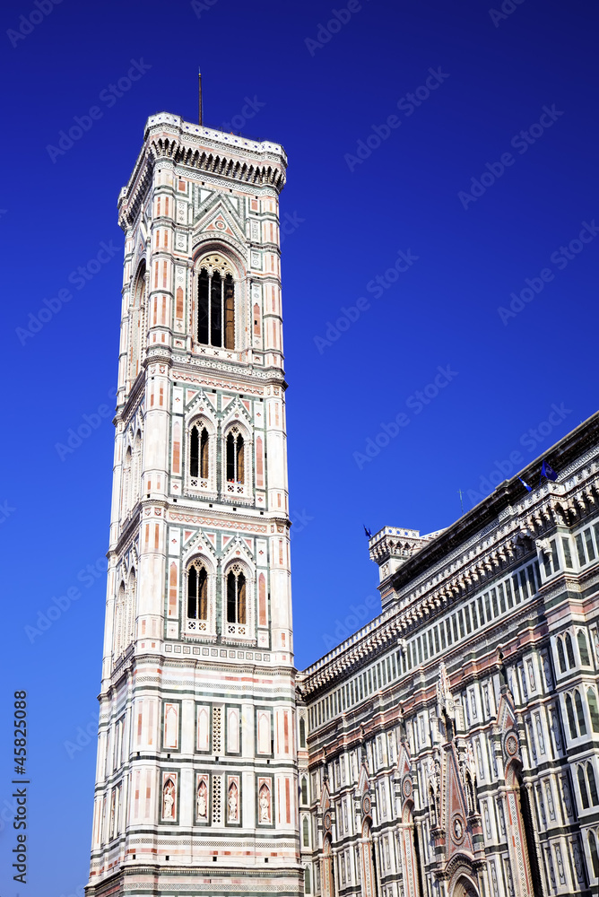 Campanille of Cathedral Santa Maria del Fiore in Florence, Italy