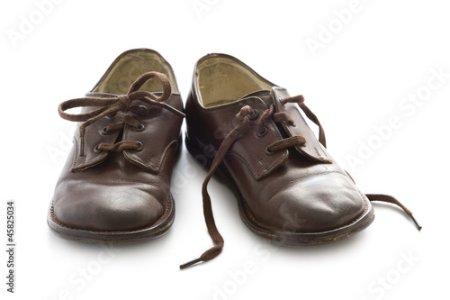 pair of vintage child leather shoes