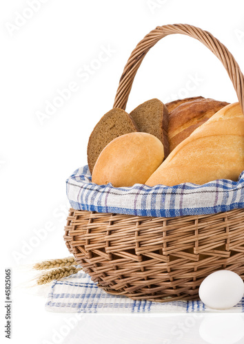 fresh bread on white background