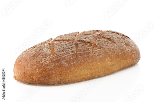 loaf of bread isolated on white