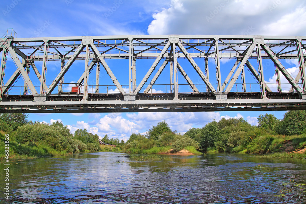 railway bridge through small river