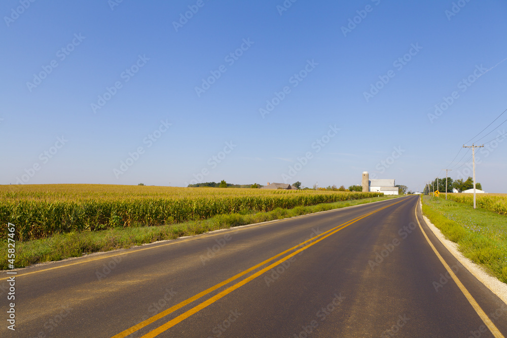 Countryside Road With Blue Sky