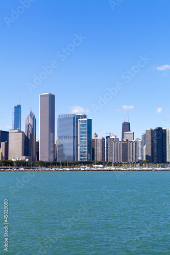Downtown Chicago With Blue Sky