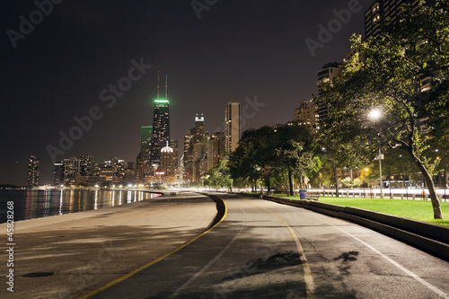 City walkway in the night