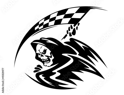 Black death demon with ckeckered flag