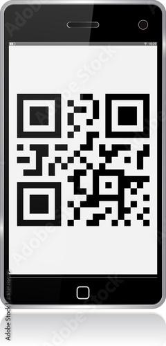 Smart phone display qr code