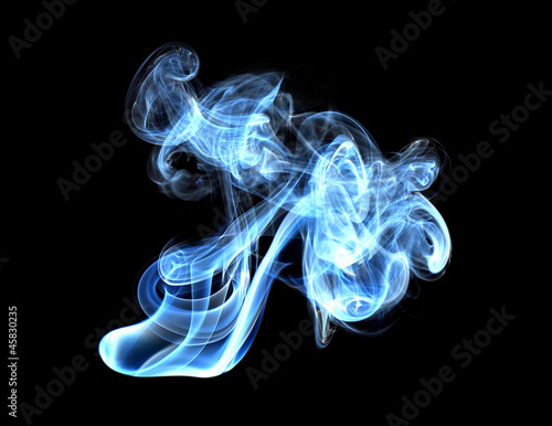 Abstract glowing of smoke isolated on black
