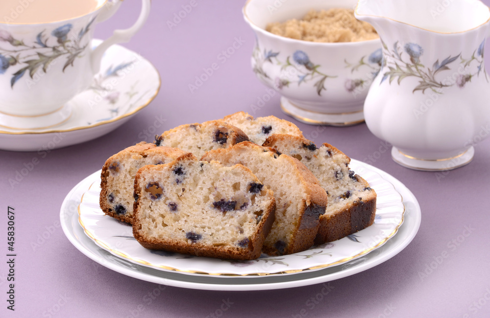 Blueberry loaf slices Blueberry loaf slices