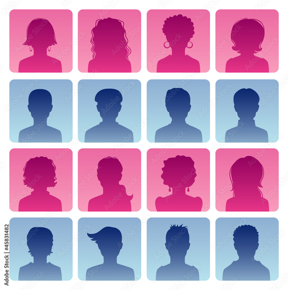 Man and woman avatars Man and woman avatars