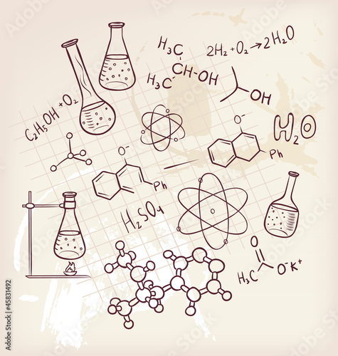 Hand draw chemistry on background