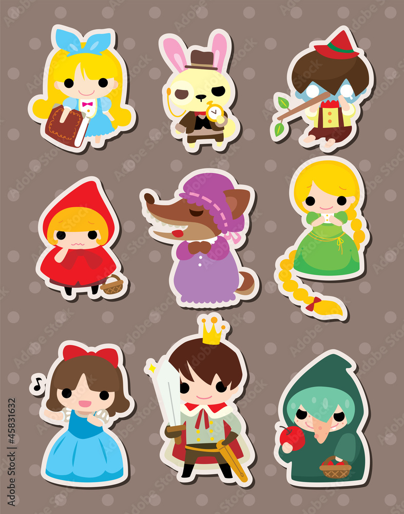 Obraz premium cartoon story people stickers