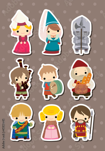 cartoon Medieval people stickers