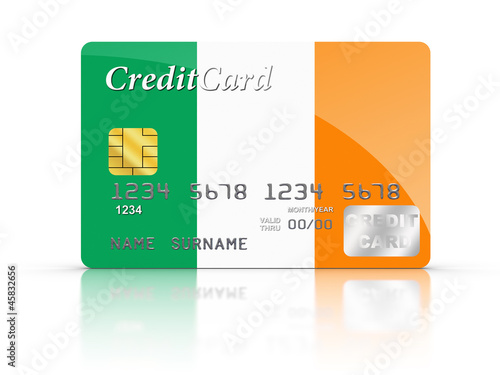 Credit Card covered with Irish flag.