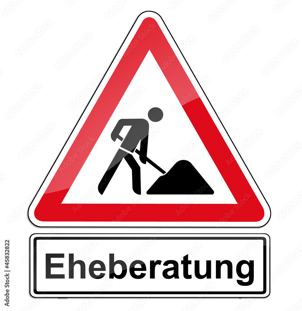 Warnschild RAL 3001 signalrot freigestellt - Eheberatung Warnschild RAL 3001 signalrot freigestellt - Eheberatung
