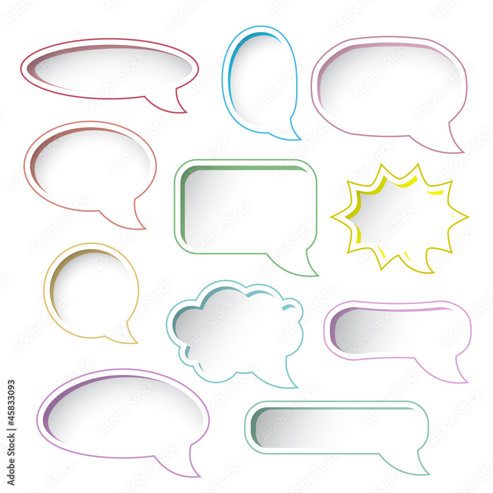 Colorful speech bubble frames. Colorful speech bubble frames.