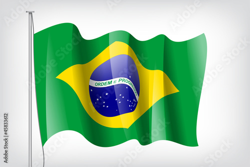 Brasilien Flagge wehend