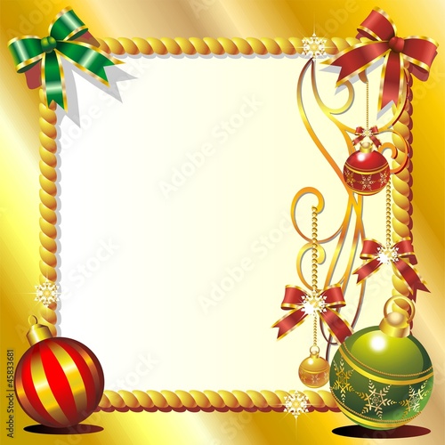 Christmas Ornaments Greeting Card-Cartolina Auguri Natale-Vector