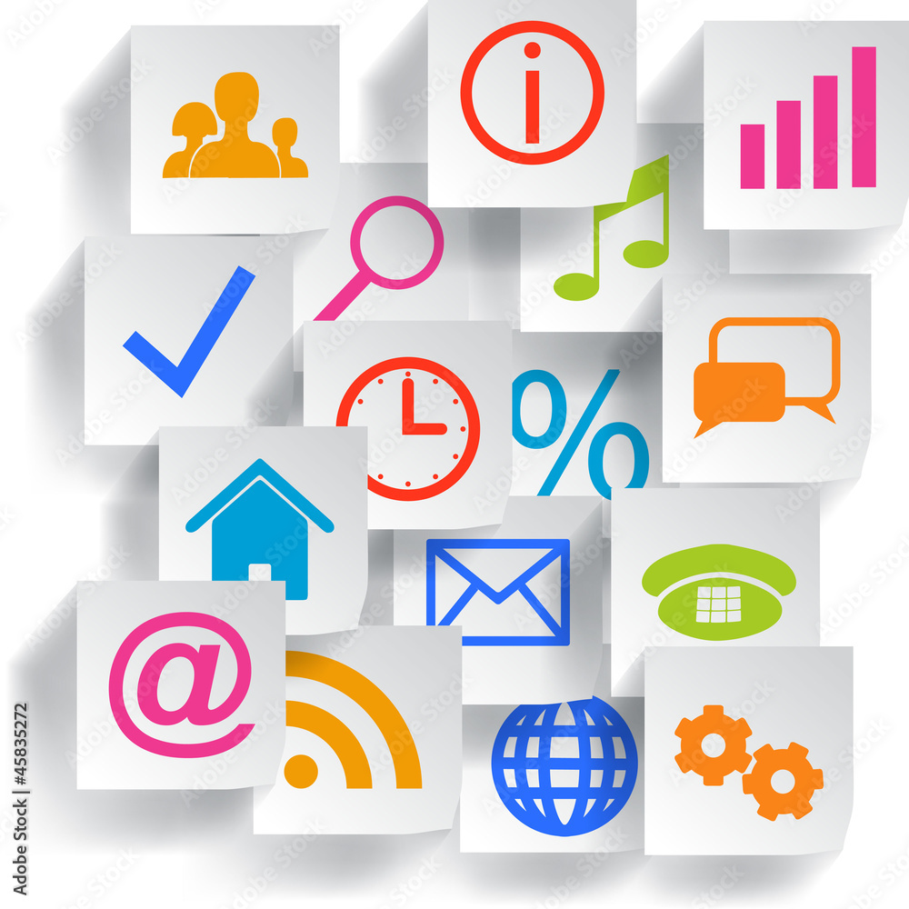 Set icons of stickers Set icons of stickers