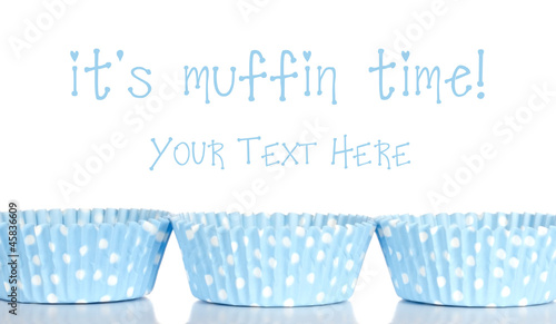Empty cupcake cups baking background