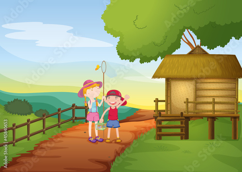 kids and house