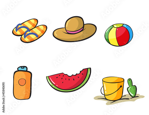 various beach objects