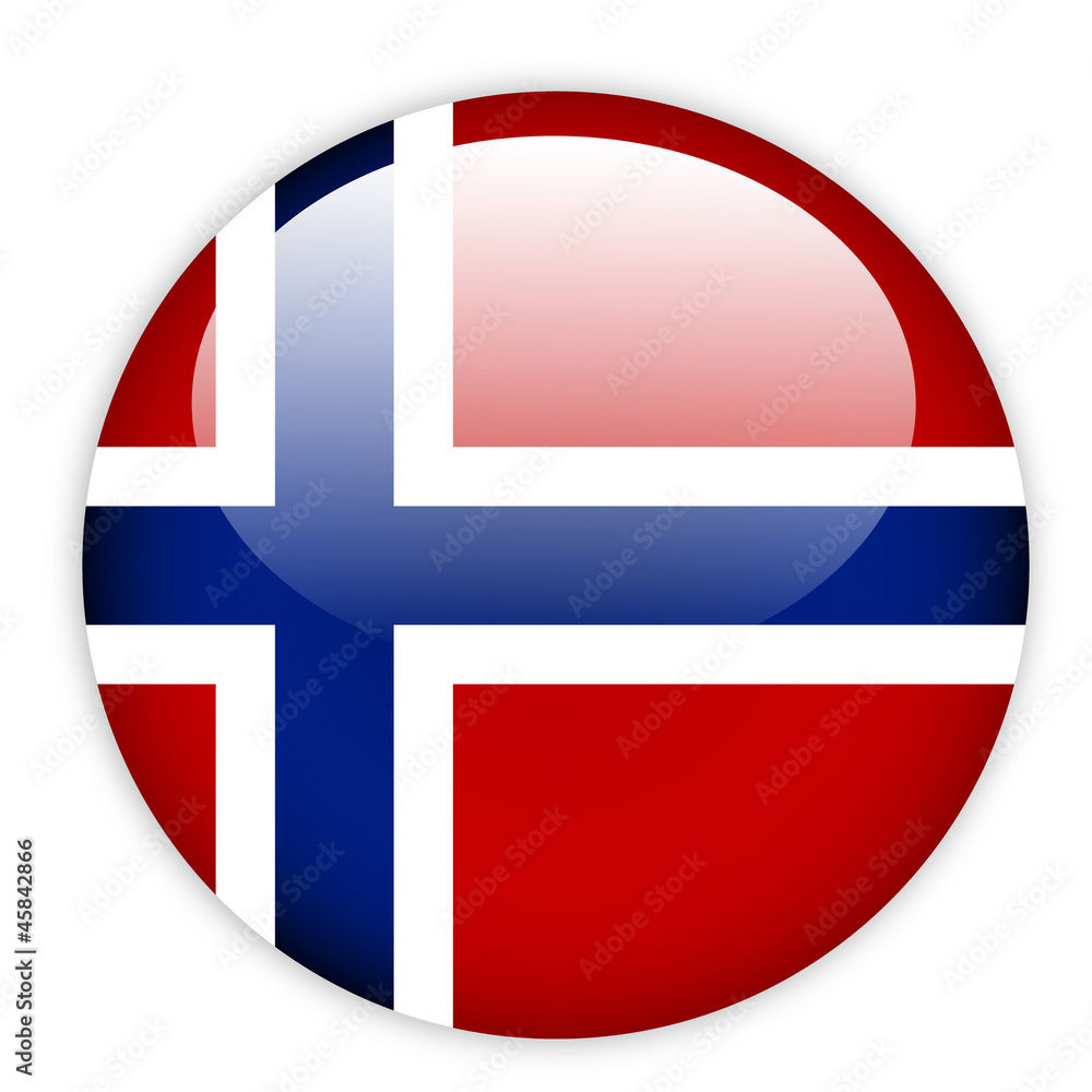 Obraz premium Norway flag button