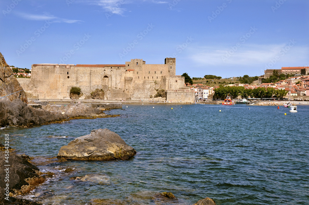 Ramparts on the coastline of Collioure in France