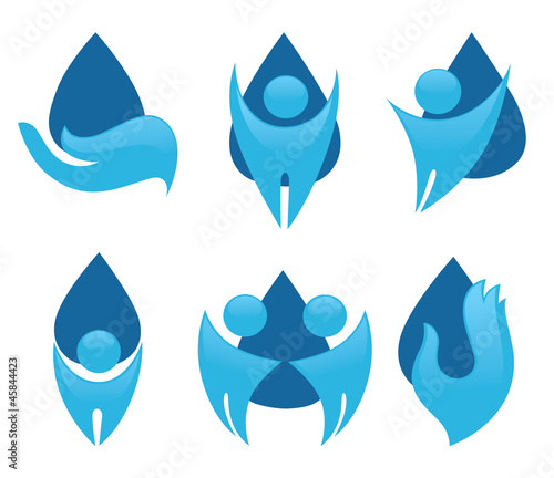 vector collection of clean fresh water and abstract people