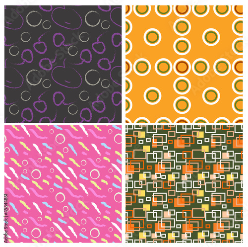 set of four decorative patterns