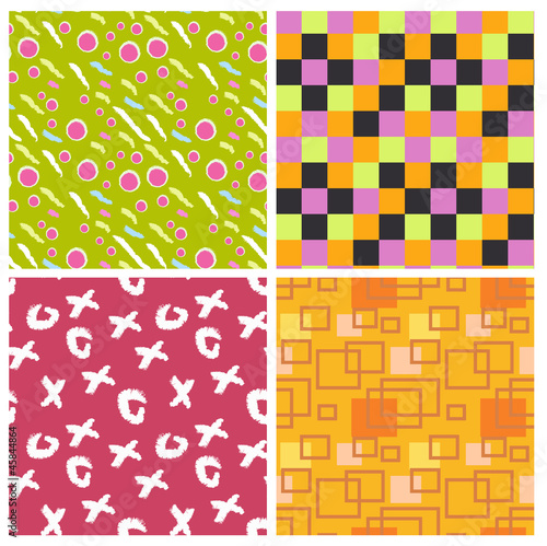 set of four different decorative seamless ornaments