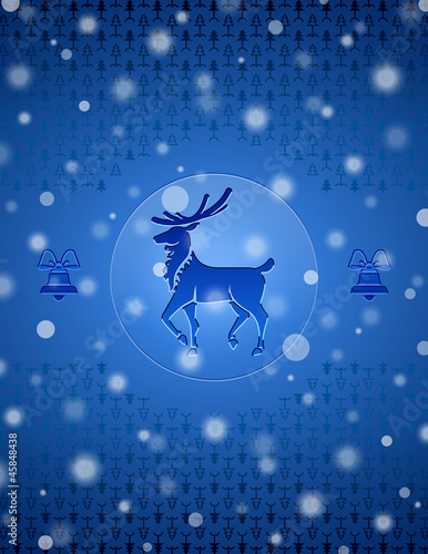Vector holiday backdrop with christmas symbols and falling snow © kulyk