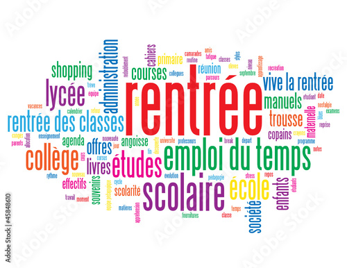 Nuage de Tags "RENTREE" (scolaire vive la rentrée des classes)