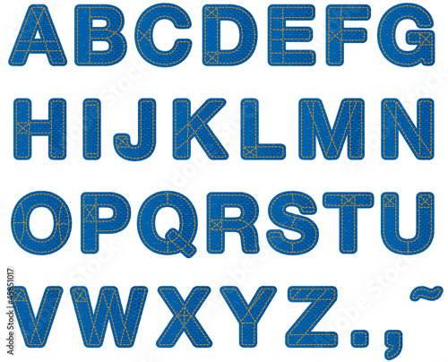 Jeans alphabet upper case