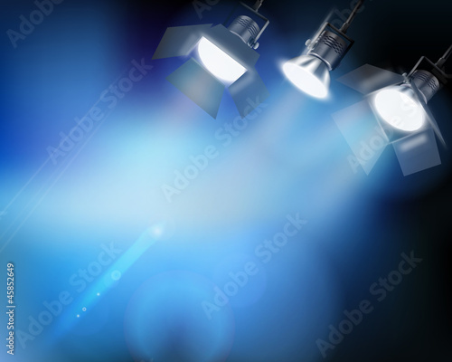 Spotlight from a performance. Vector illustration.