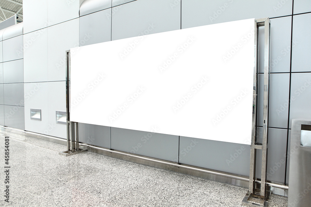 Fototapeta premium Placard with copy space in airport