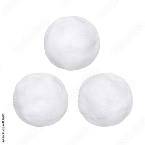 Fotografie, Obraz Snowballs or hailstones on a white background